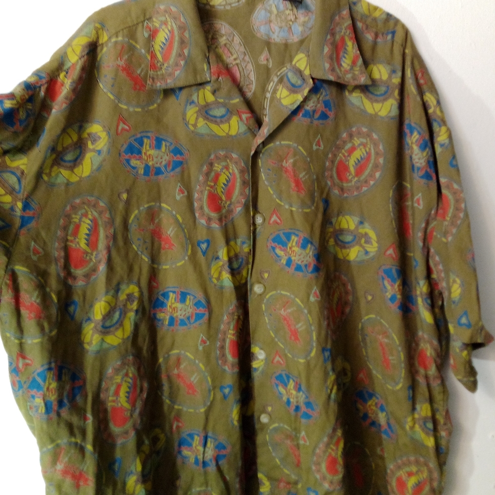 ⭐CLUB SHIRT RETRO 80'S VINTAGE GENERRA MENS RAYON TRIBAL HAWAIIAN LARGE